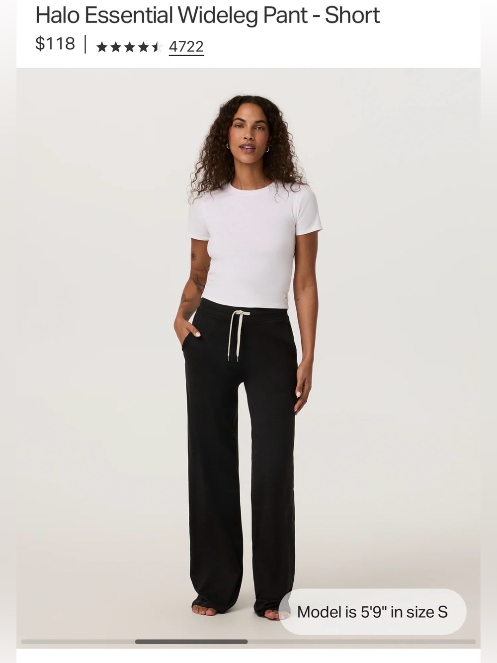 Vuori Halo Essential Wideleg Pant XS SHORT